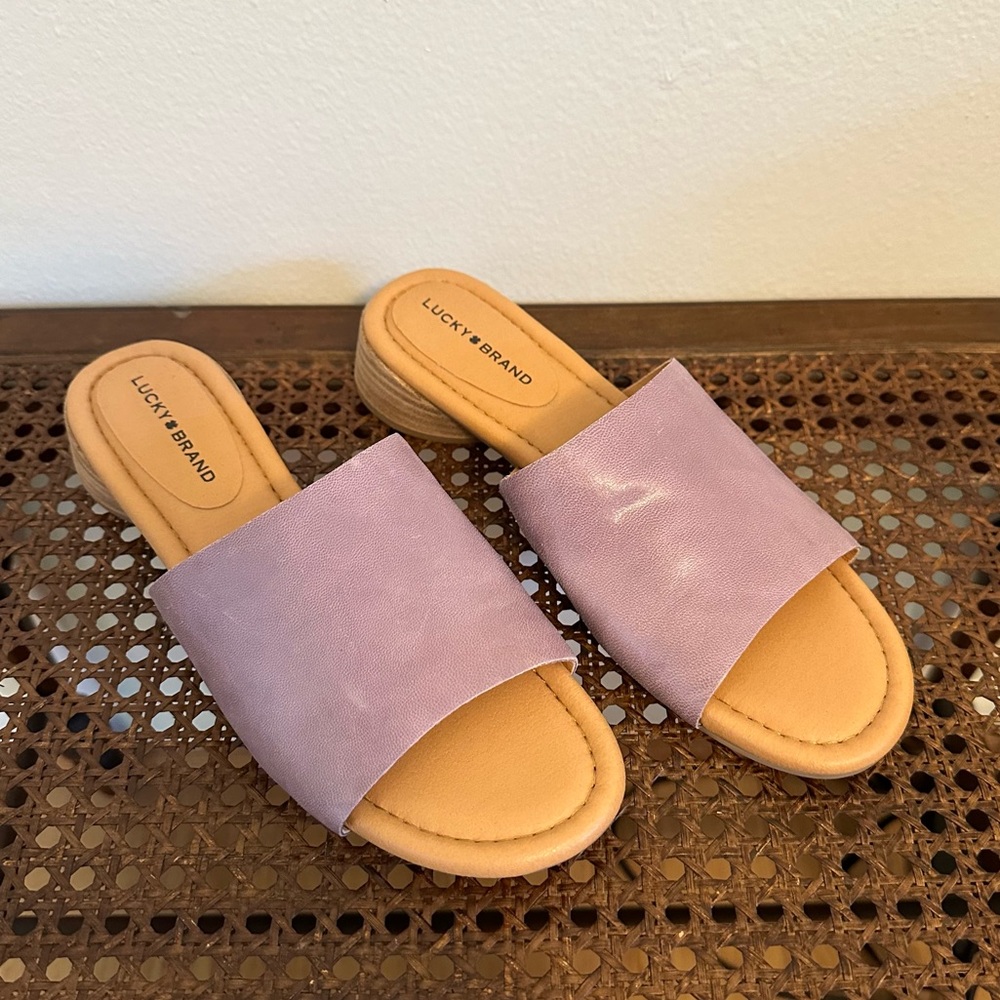 Lucky Brand Women's Raffy Heeled Slide Sandal - Sz 6.5